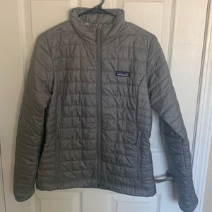 Grey Patagonia jacket.